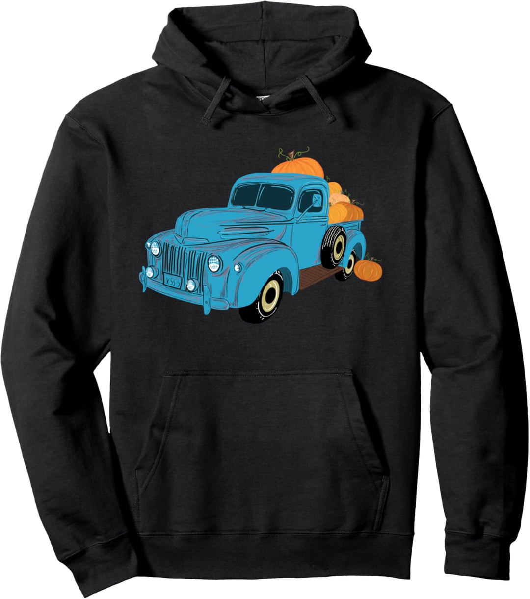 Herbst Kürbis Erntezeit Alter Pickup Farm Truck Pullover Hoodie