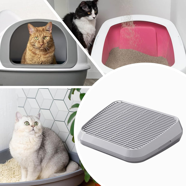 Streufänger,Katzentreppe Für Katzenklo | Erhöhte rutschfeste Wanne Mit Filterfunktion, Leicht Zu Rei