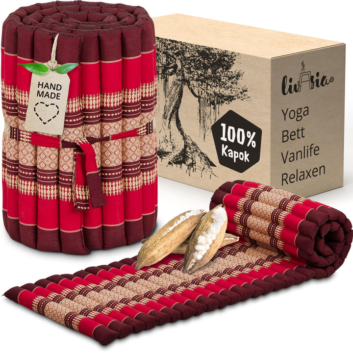 livasia Rollmatte Rollmatratze S schmal - 200x50x4,5cm - Gästebett Gästematratze 1 Person mit Muster