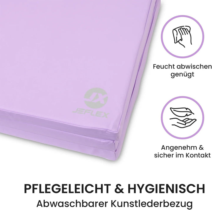 Jeflex - klappbare Weichbodenmatte & Turnmatte 180 x 60 x 6 cm MADE IN GERMANY/Gymnastikmatte tragba