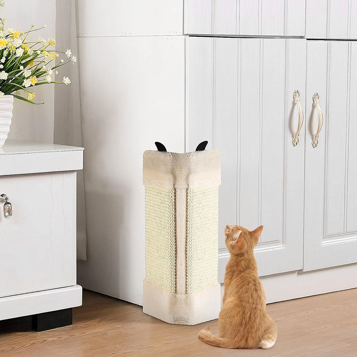 Katzenkratzmatte Kratzbrett aus Sisal und Massivholz – langlebige Kratzmatte für Katzen, Robustes Kr
