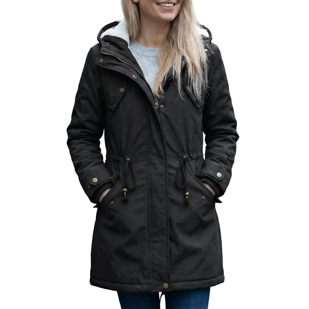 YYNUDA Wintermantel Damen Warm Gefüttert Winter Parka Mittellang Winterjacke Winterparka mit Fellkap