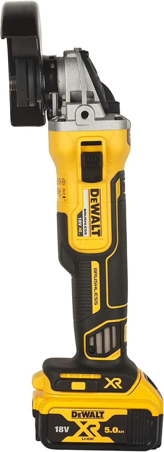 Dewalt 18 Volt 125 mm Akku-Winkelschleifer DCG405P2 (800 Watt, bürstenloser Motor, Epoxyd-Harz gepan