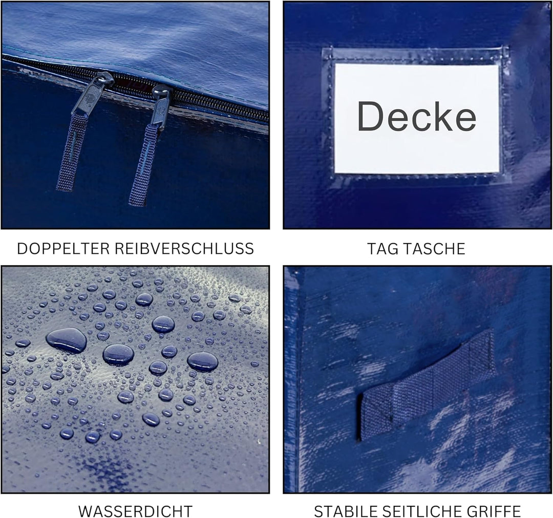 VENO 102 Liter Grosse Aufbewahrungstasche, Aufbewahrungsbox mit Deckel, Starke Griffe Umzugstaschen