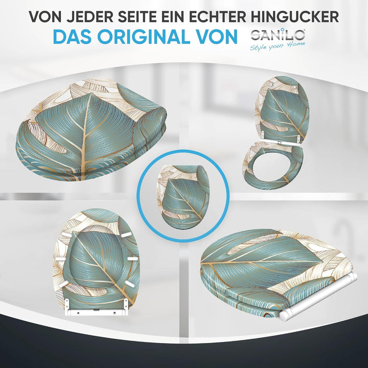 Sanilo WC Sitz mit Absenkautomatik & Schnellverschluss, Toilettendeckel per Knopfdruck abnehmbar, ei