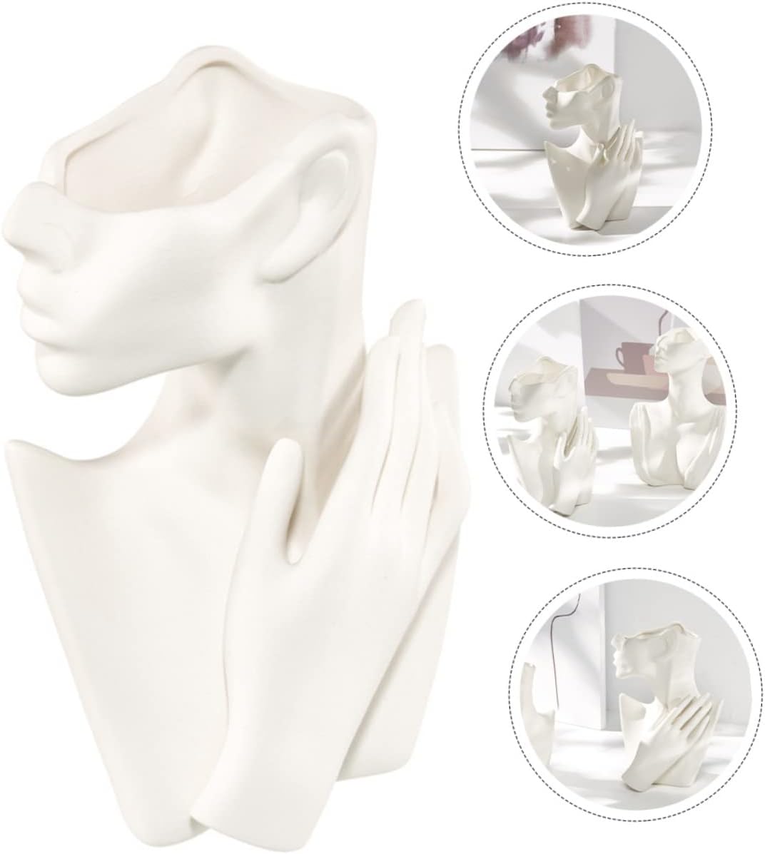 BESPORTBLE 1stk Menschliche Keramikvase Figur Blumentopf Vase Mit Blumenarrangement Moderne Vase Aus
