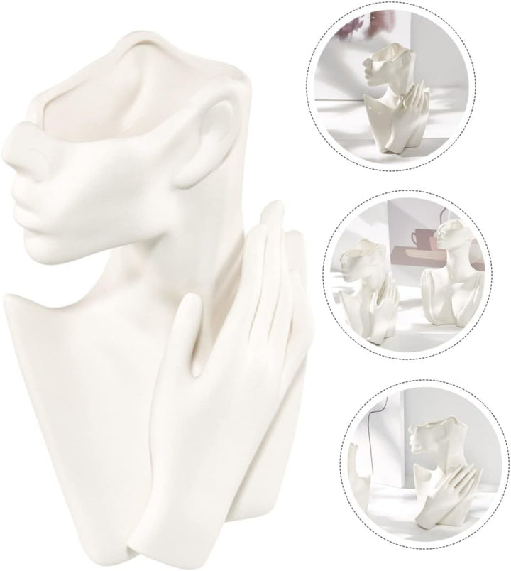 BESPORTBLE 1stk Menschliche Keramikvase Figur Blumentopf Vase Mit Blumenarrangement Moderne Vase Aus
