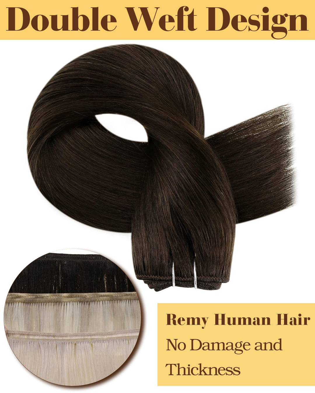 Hetto Tressen Echthaar Extensions Dunkelbraun Tressen Extensions Zum Einnähen Tressen Extensions Bra