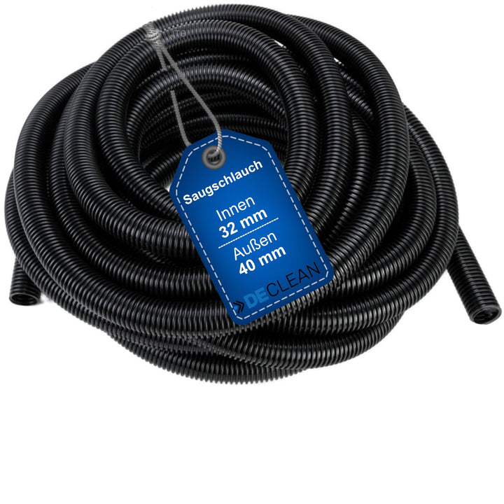 DeClean 7 Meter Staubsaugerschlauch Meterware 32mm Ø Innen, Saugschlauch, Reparaturschlauch, Schlauc