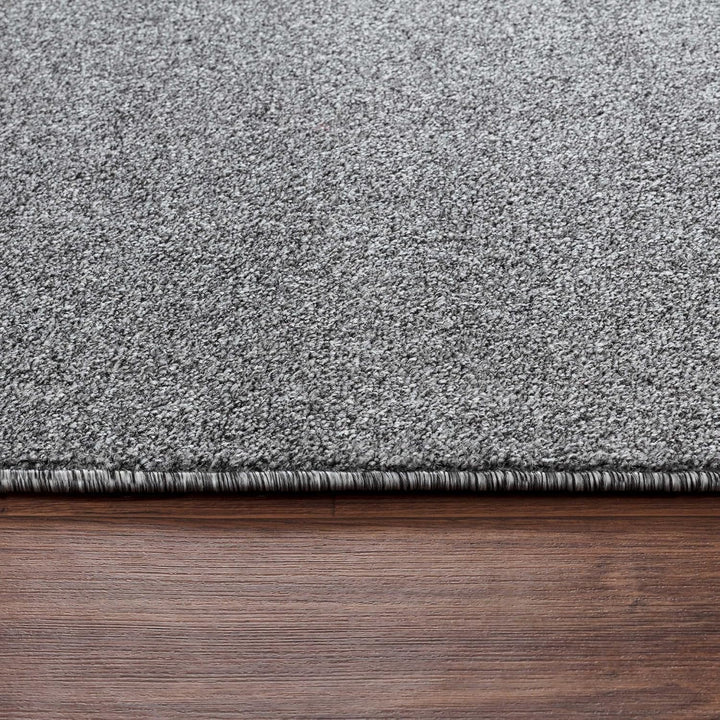 Wohnzimmer Teppich - Dichter Kurzflor, Einfarbig, Modern, Robust, Rechteckig und Rund - Grau, 60x100