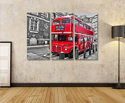 islandburner Bild Bilder auf Leinwand London Bus Doppeldecker typischer Roter Bus 3p XXL Poster Lein