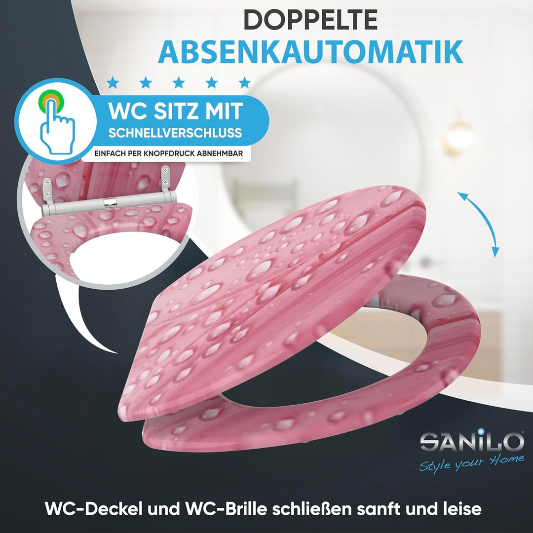 Sanilo WC Sitz mit Absenkautomatik, viele neue Toilettendeckel zur Auswahl, hochwertige Oberfläche,