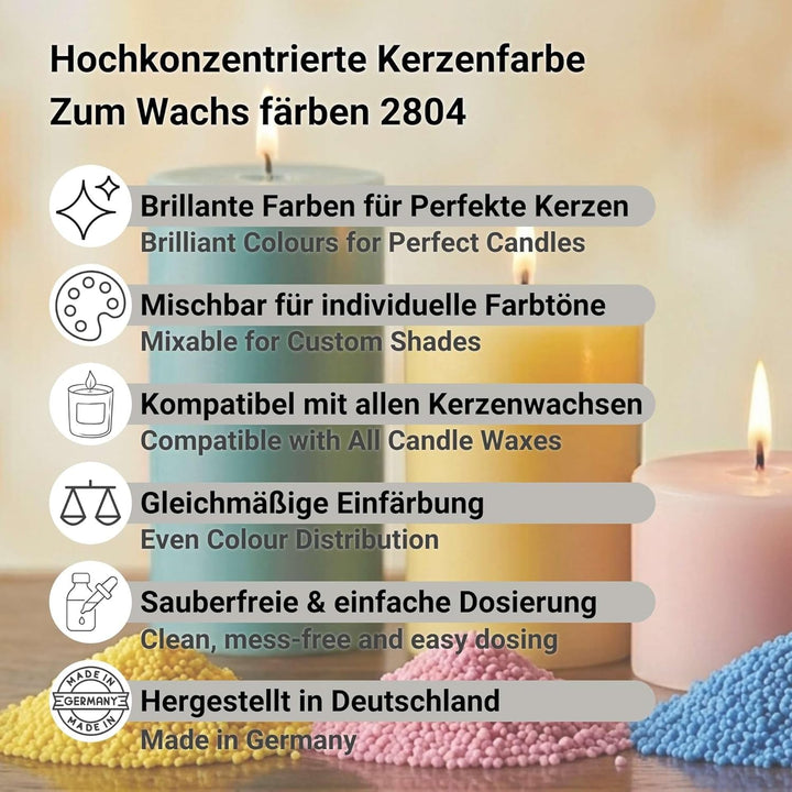 100 g Wachsfarbe braun zum Durchfärben, 100 g Kerzenfarbe für bis zu 100 kg Wachs, Made in Germany,