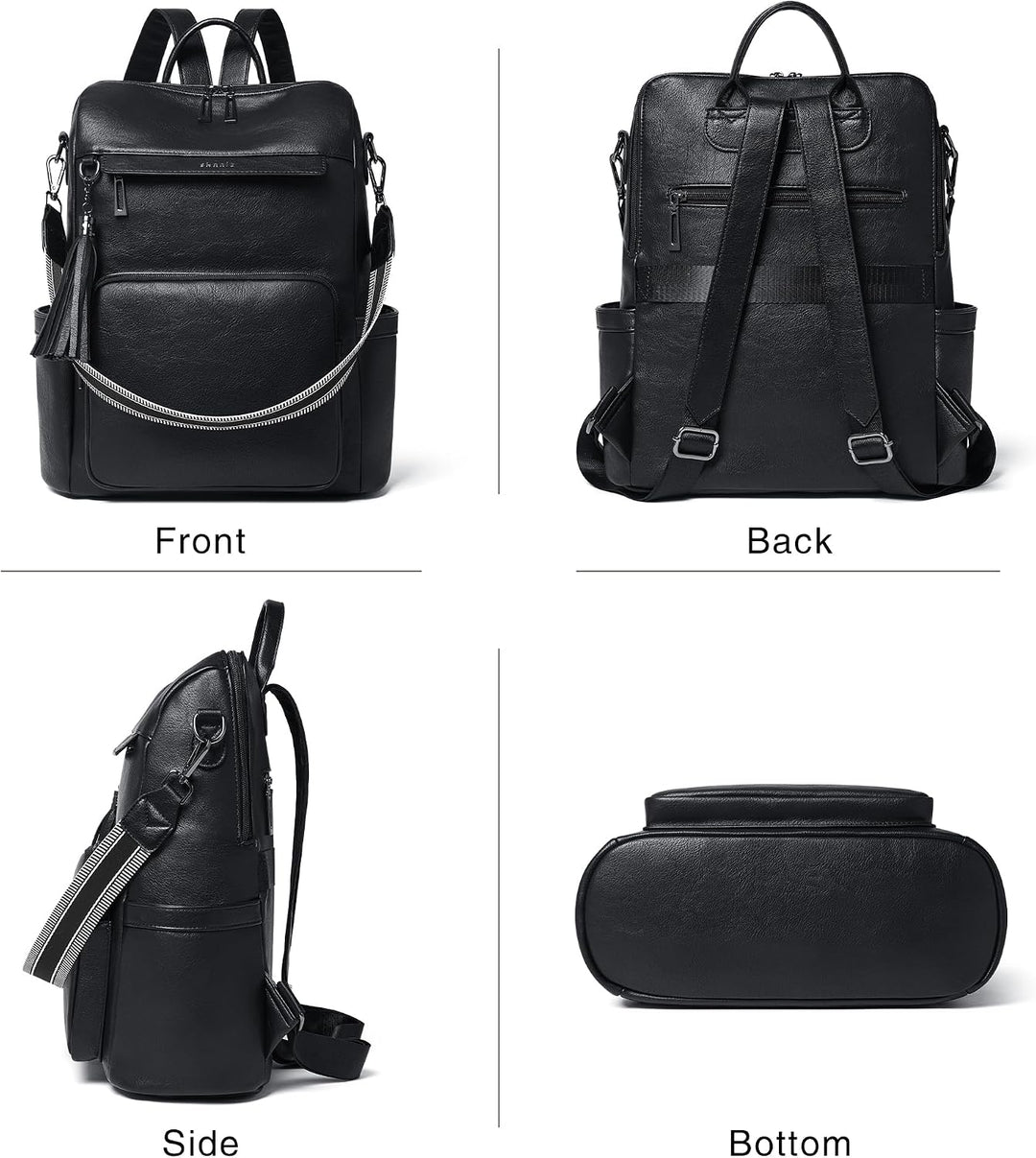 Shrrie rucksack damen elegant geeignet für 15,6Zoll-Notebooks Langlebig wasserdicht Damen aus Leder