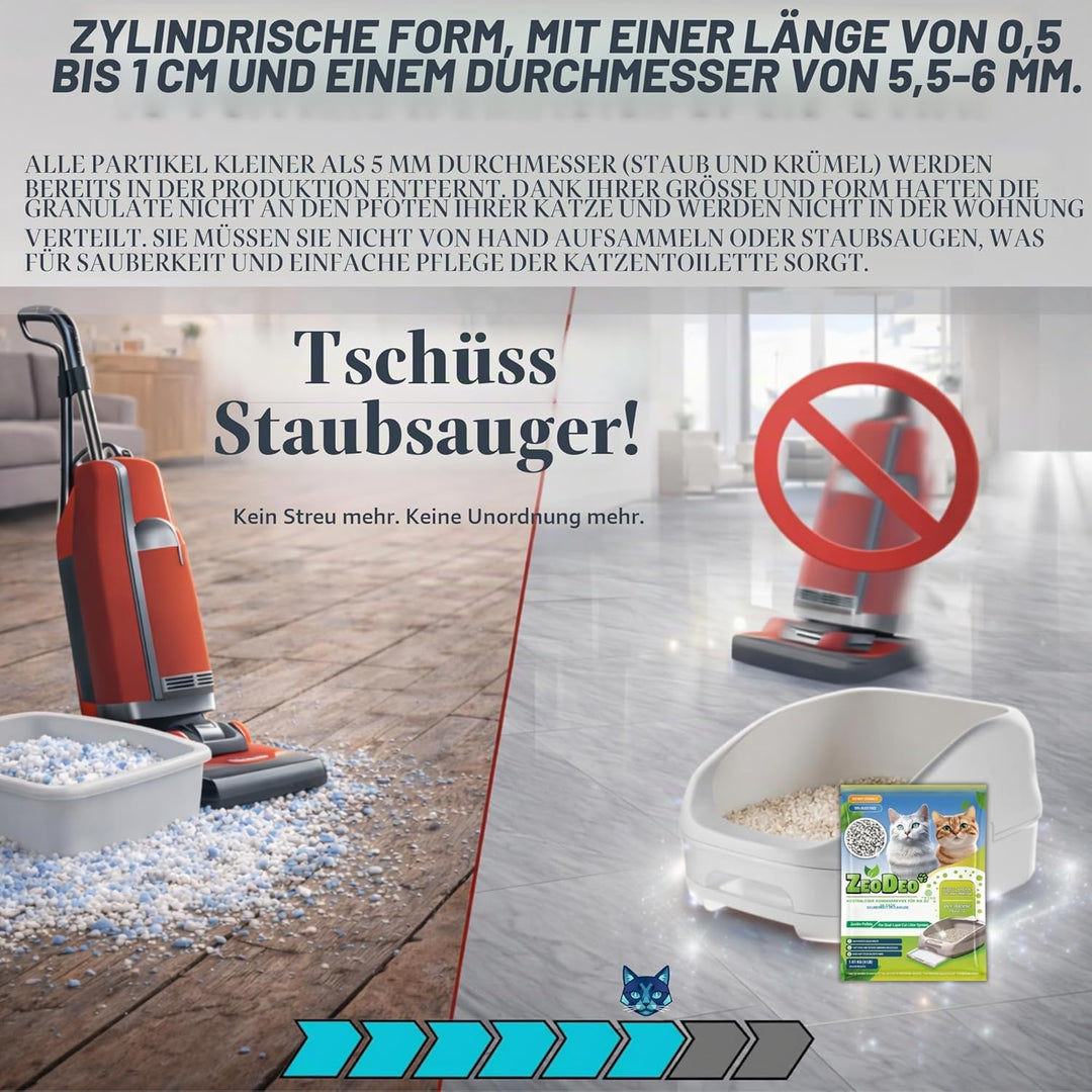 ZeoDeo - Natürliche Zeolith-Katzenstreu-Pellets für Zweischicht-Katzenstreu-Systeme, 4 Pfund oder 1,
