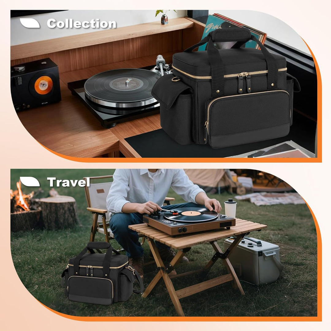 Damero 7-Zoll-Tasche für Schallplatten, Schallplatten Aufbewahrung Koffer für über 80 LP-Schallplatt