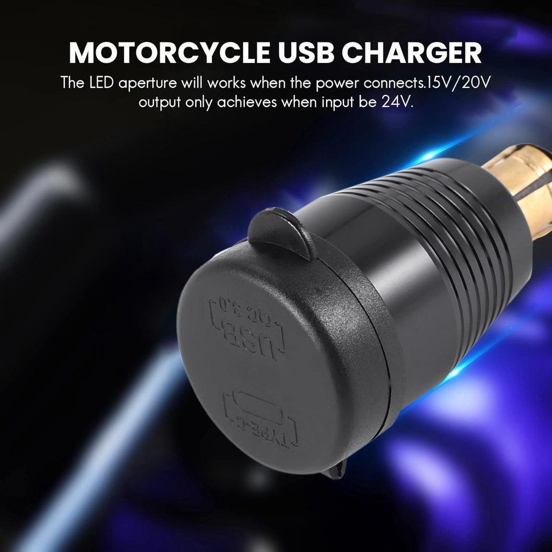 Jevina Motorrad DIN Stecker Wasserdichtes LadegeräT EIN QC3.0 USB LadegeräT & Typ C 30W Netzteil Ada