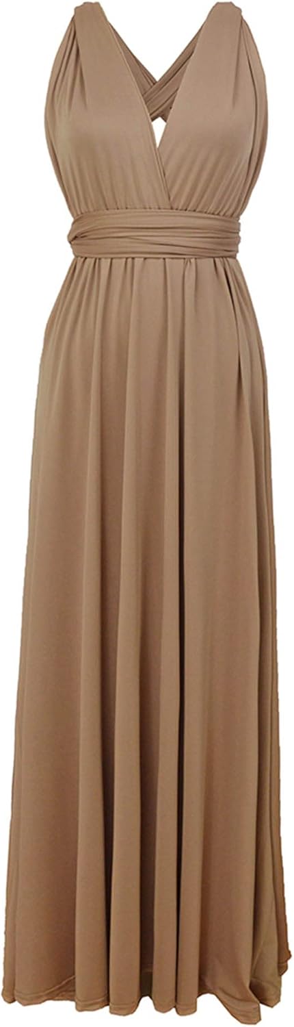 xxxiticat Damen Lange Abend Cocktailkleid Elegantes Brautjungfernkleid Elegante Party Kleid S Braun,