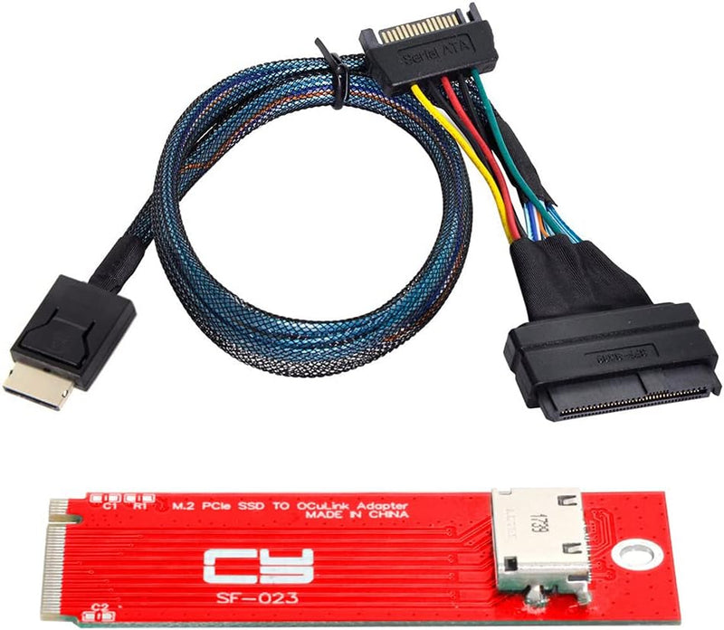 NFHK U.2 SFF-8639 Kabel & PCI-E 3.0 M.2 M-Key auf Oculink SFF-8612 SFF-8611 Host-Adapter für PCIe Nv