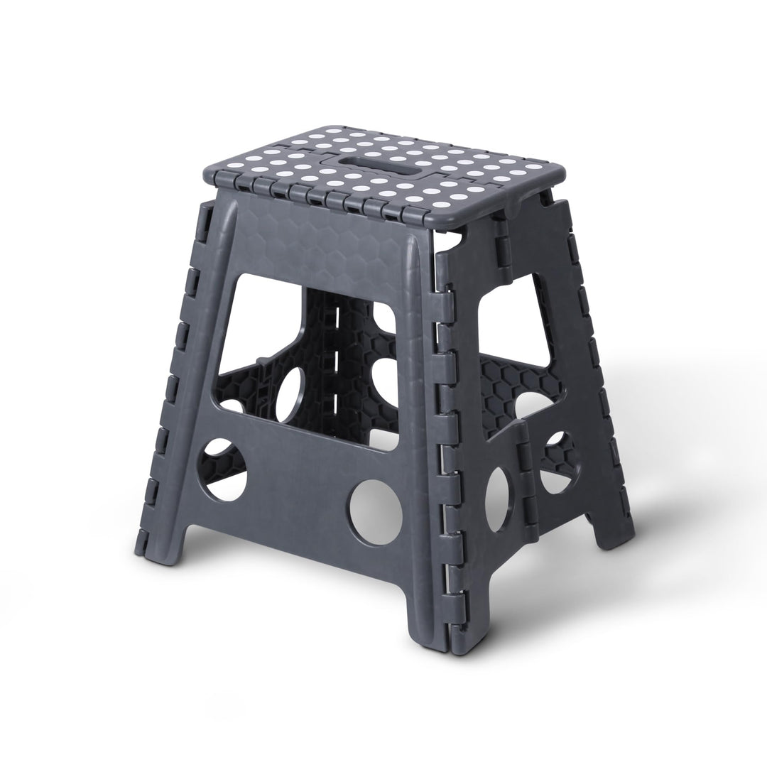 Klapphocker aus Kunststoff - belastbar bis 90kg - (Grösse: 39x32x39cm) - Faltbarer Badhocker mit Tra