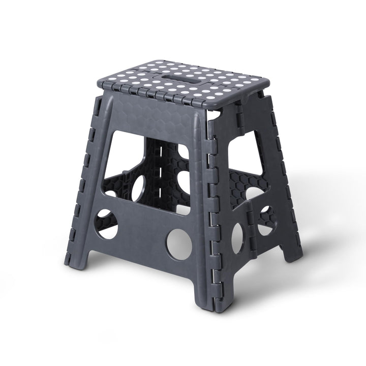 Klapphocker aus Kunststoff - belastbar bis 90kg - (Grösse: 39x32x39cm) - Faltbarer Badhocker mit Tra