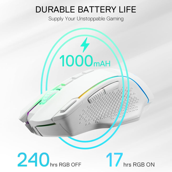Redragon M991 Kabellose Gaming-Maus, 19.000 DPI kabelgebundene/kabellose Gamer-Maus mit Schnellfeuer