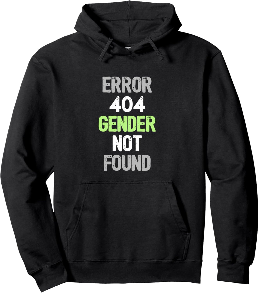Error 404 Gender Not Found - Lustige Agender Pride Flagge Pullover Hoodie