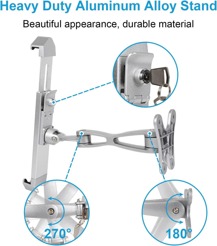 woleyi Wand Tablet Halterung Diebstahlsicherung, Display iPad Halter Anti-Diebstahl, Aluminium Table