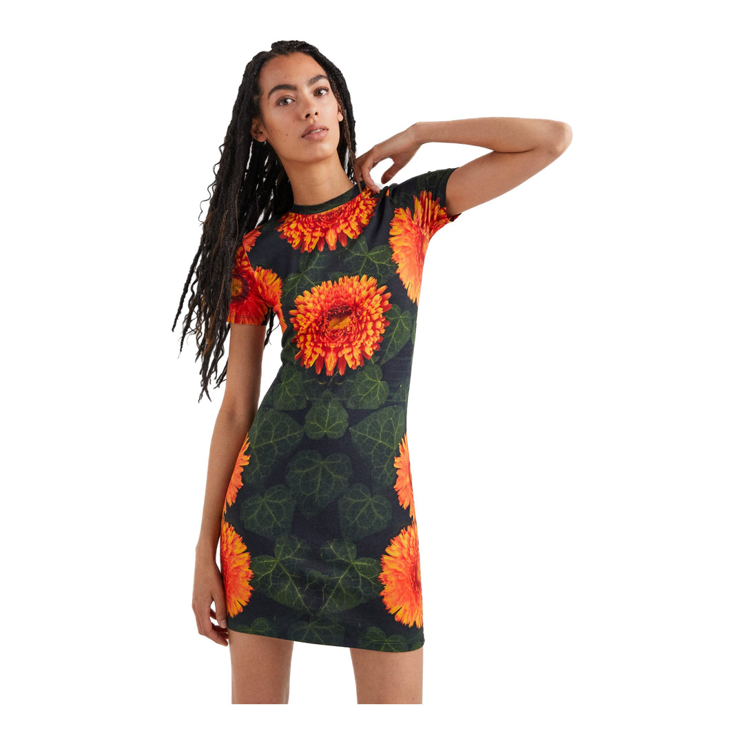 Desigual Damen Vest_alma L ssiges Kleid, Orange, XL EU