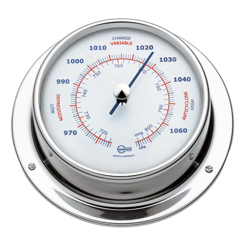 Barigo Sky Kabinenaustattung Schiffsbarometer Edelstahl poliert 110mm