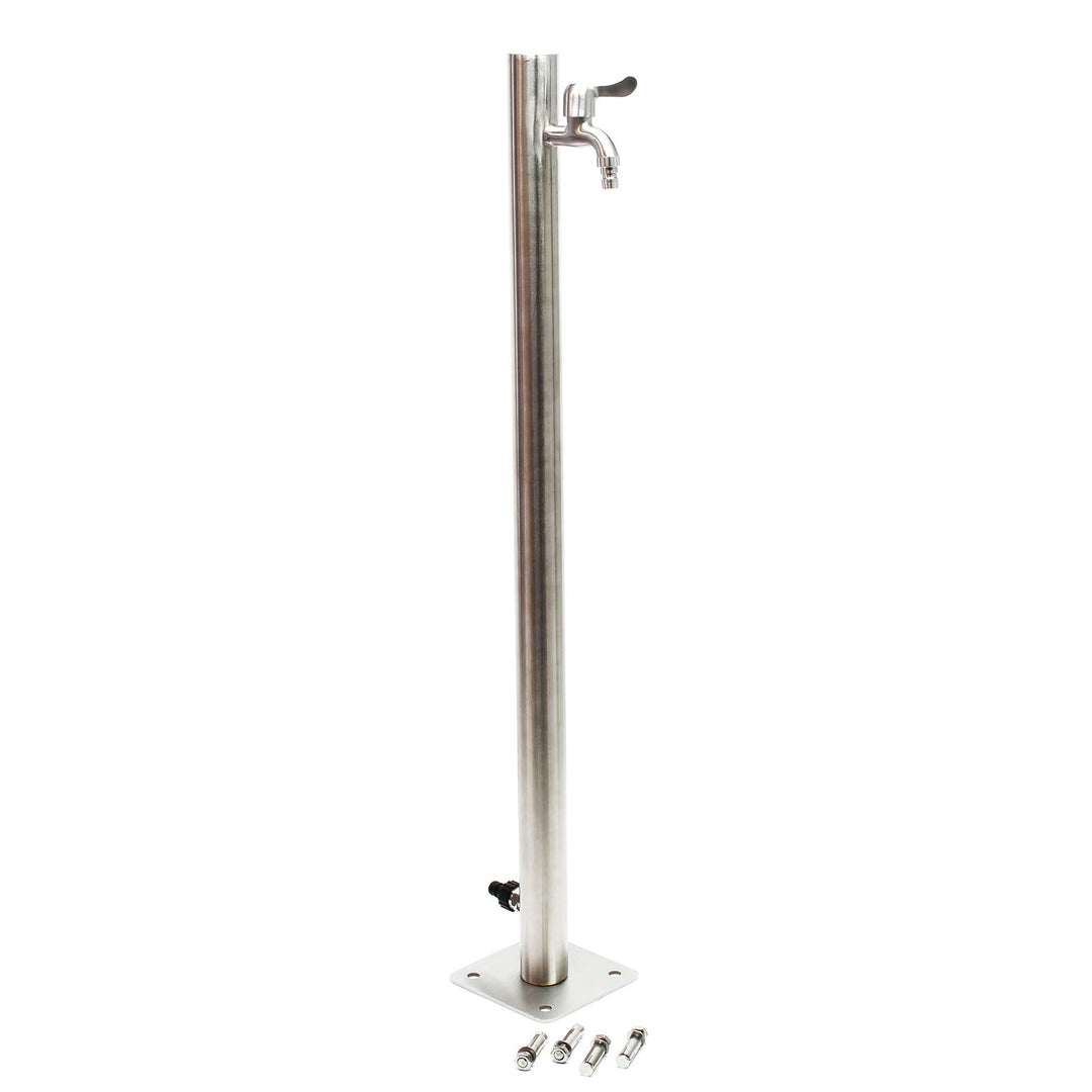 Naturewater Wasserzapfstelle Edelstahl 95,5cm, rund, Wasserhahn & Anschluss, UV- & frostbeständig