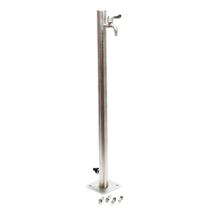Naturewater Wasserzapfstelle Edelstahl 95,5cm, rund, Wasserhahn & Anschluss, UV- & frostbeständig