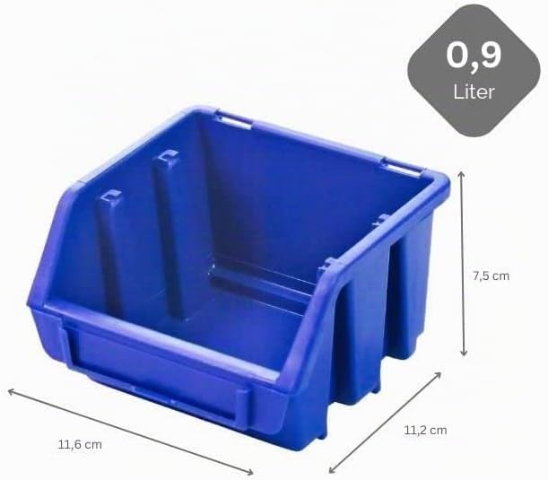 PROREGAL SuperSparSet 10x Sichtlagerbox 1 | HxBxT 7,5x11,6x11,2cm | Blau | Sichtlagerbehälter Sichtl