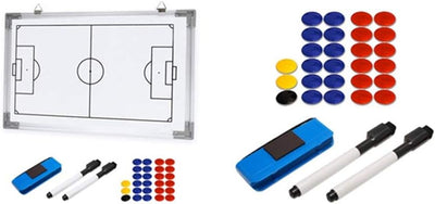 Holzsammlung Profi Coaches Whiteboard Tragbar Taktiktafel für Fussball mit Magnete, Stifte und Radie