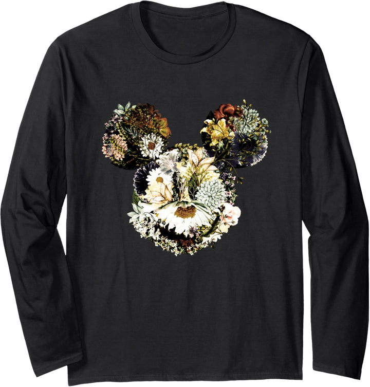 Disney Floral Mickey Mouse Blooming Florals Langarmshirt