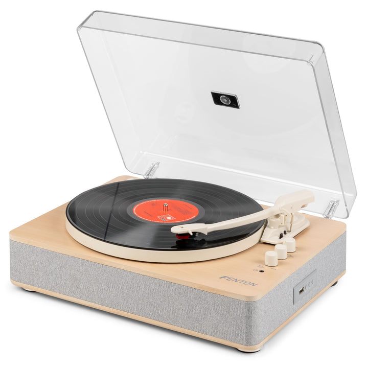 Fenton RP162S Schallplattenspieler Bluetooth Plattenspieler mit Lautsprecher, Pitch Control, MP3, RC