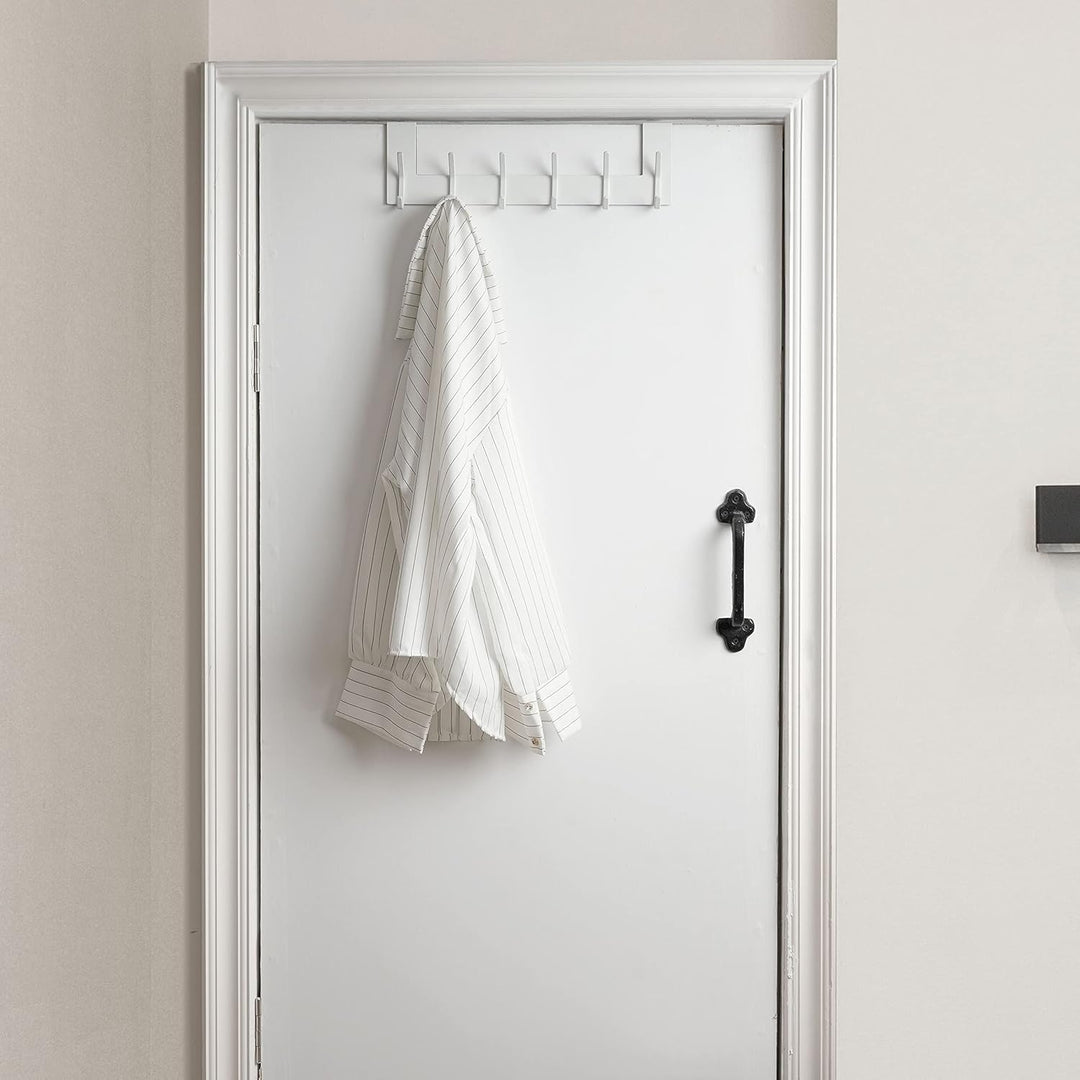 WEBI Türhaken zum Einhängen,Türgarderobe mit 6 Haken,Türaufhänger,Kleiderhaken Tür,Haken Tür,Türhake