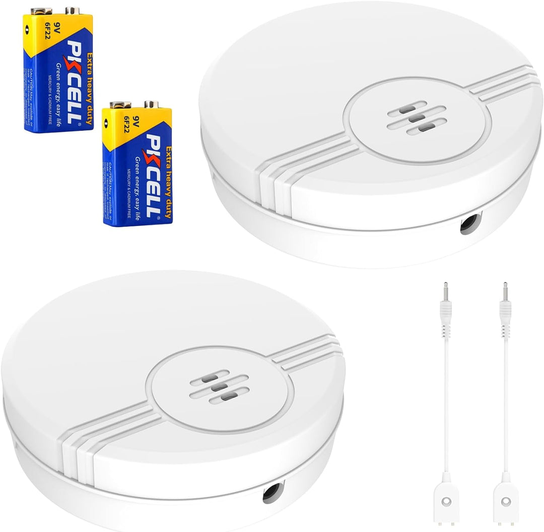 Erdiegle Wassermelder Wasseralarm 2 Pack, 135dB Wasser Sensor Alarm Wasserwarner Flut Detektor für K