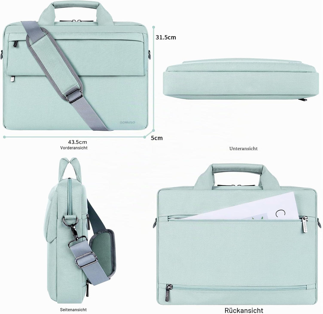 DOMISO Laptoptasche 17 Zoll Wasserabweisende Aktentasche Herren Business Schutztasche Notebook Tasch