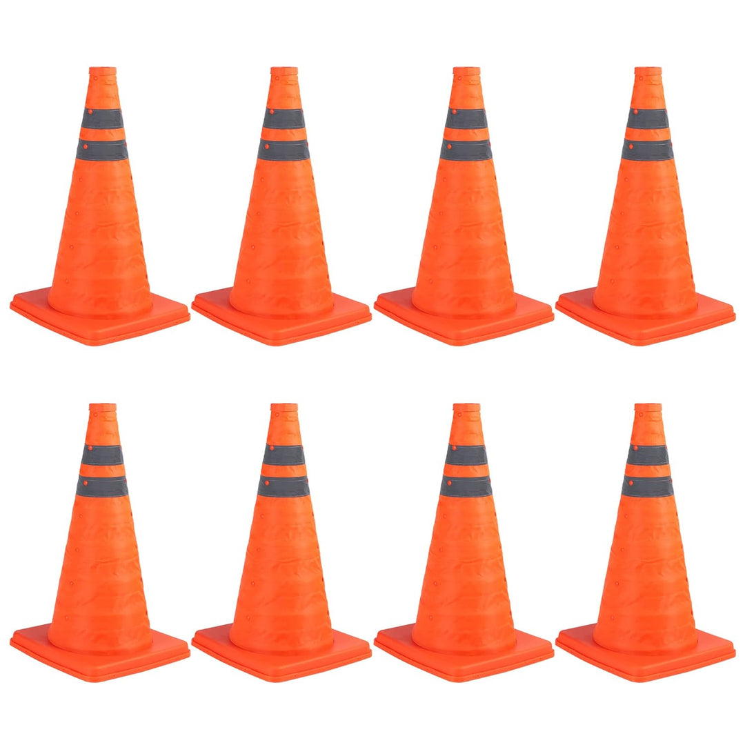 8 Pack 18 Zoll zusammenklappbare Verkehrskegel/Verkehrskegelschild/Mehrzweck-Popup-Reflektierender S