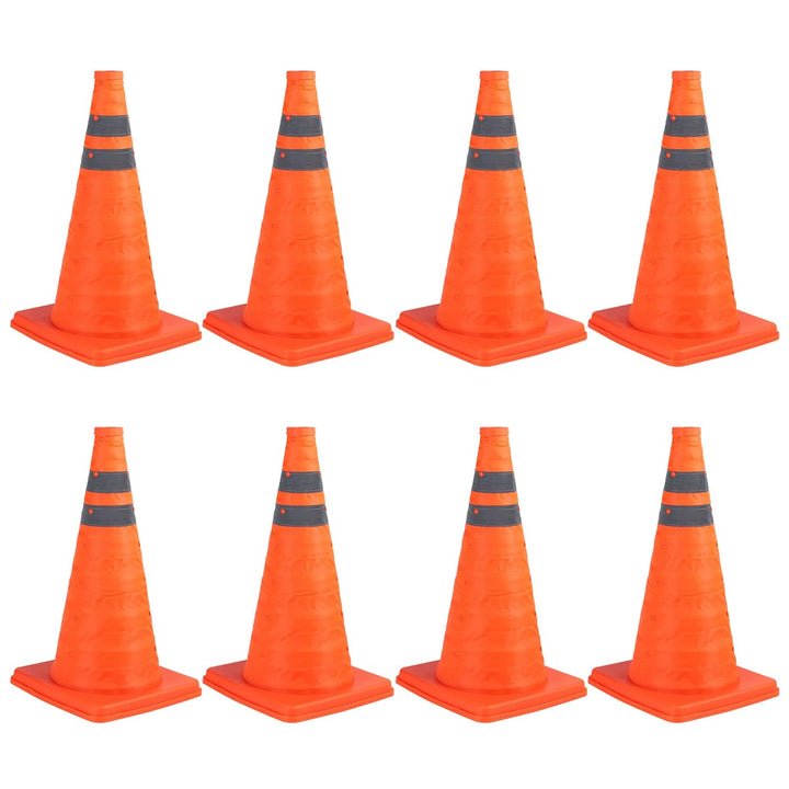 8 Pack 18 Zoll zusammenklappbare Verkehrskegel/Verkehrskegelschild/Mehrzweck-Popup-Reflektierender S