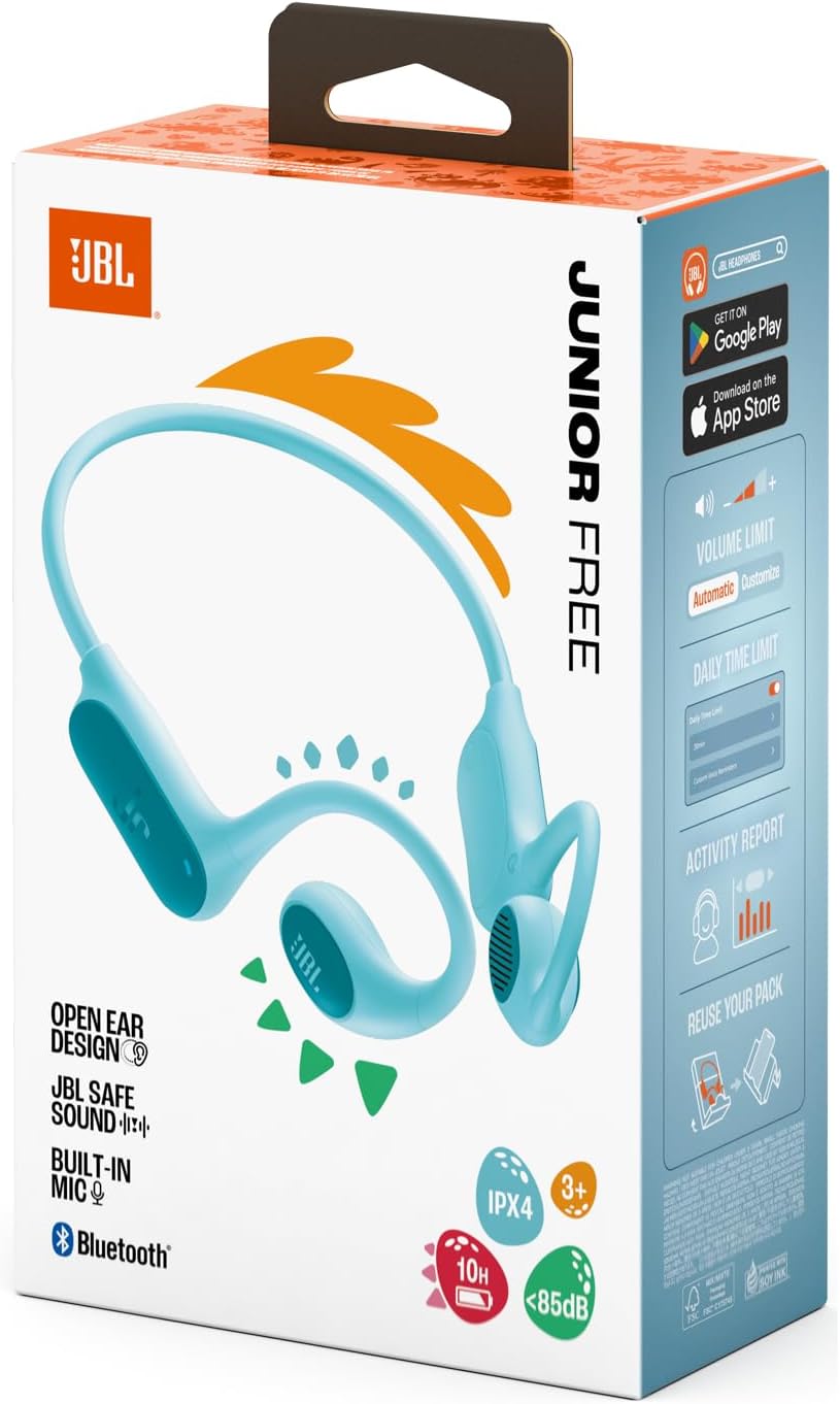 JBL Junior Free Kabellose Open-Ear-Kopfhörer für Kinder, leichtes und Robustes Design, bis zu 10 Std