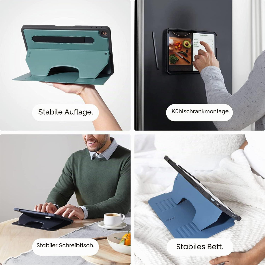 ZUGU iPad 10.9 Hülle 2022 10. Generation, schlanke Schutzhülle 8 Winkel-Ständer magnetisch, Stifthal