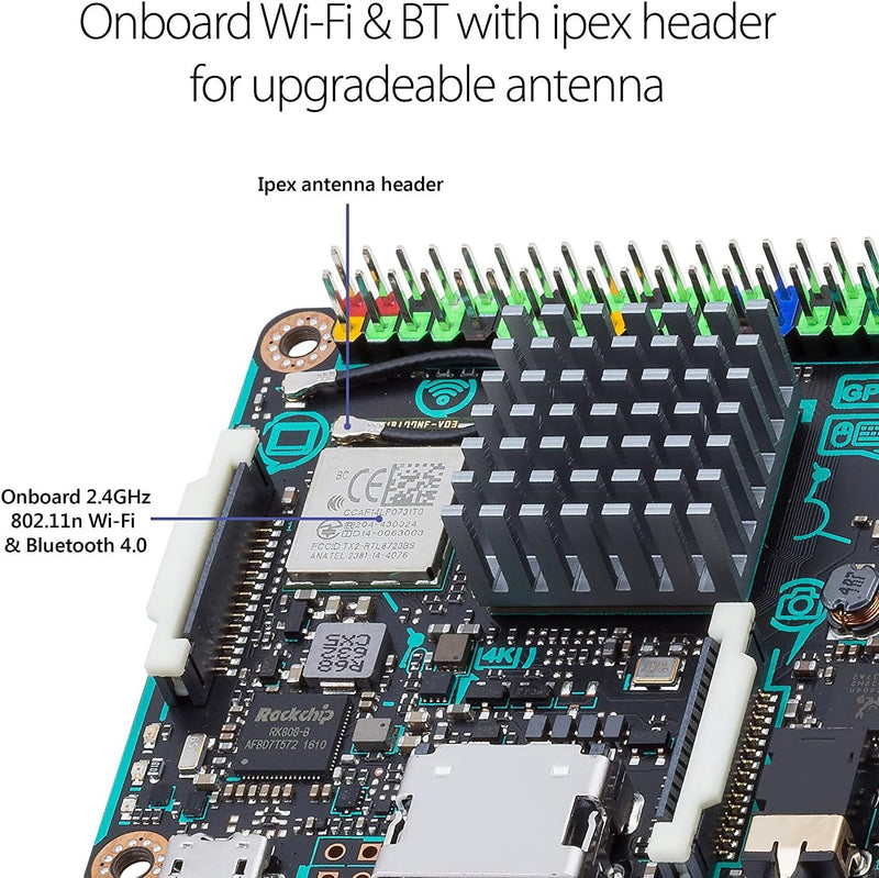 Tinker Board RK3288 SoC 1,8 GHz Quad Core CPU Single Board Computer Onboard ARM Mali-T764 GPU 2GB RA