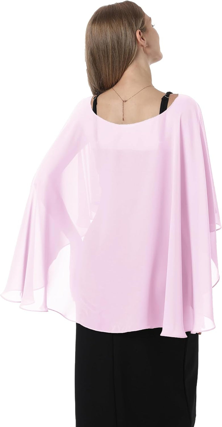 Damen Chiffon-umhang 001 Pashmina-Schal Einheitsgrösse Rosa, Einheitsgrösse Rosa