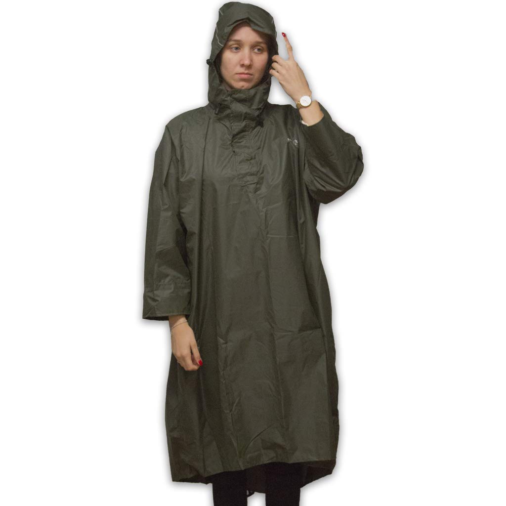 LOWLAND OUTDOOR Regenponcho - Wasserdicht (7000mm Wassersäule) XL Grun, XL Grun