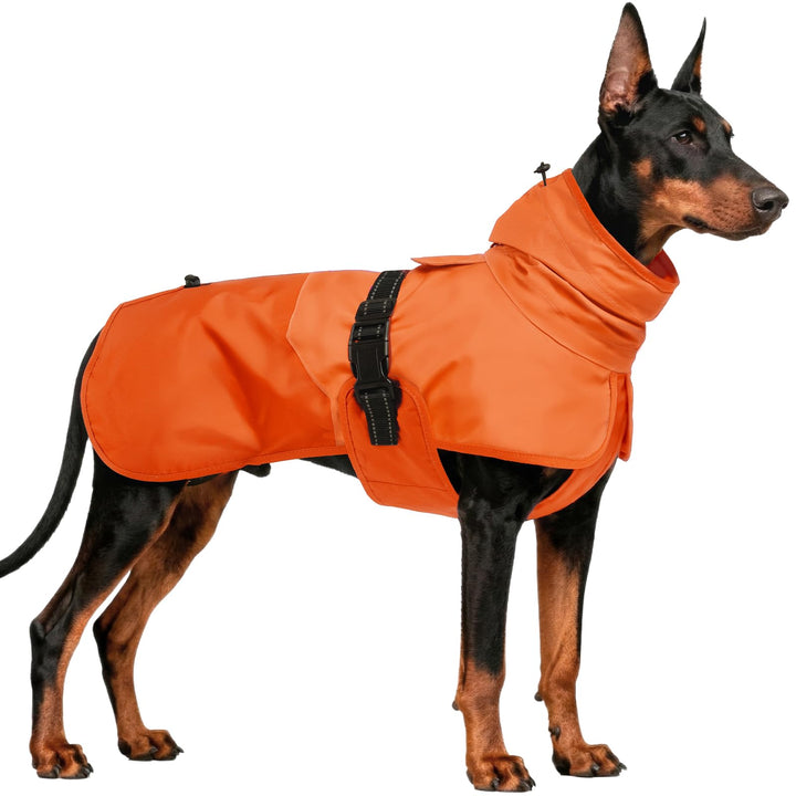 Hunde-Regenmantel, leichte Regenjacke, verstellbarer Haustierponcho mit Kapuze, schneefeste Hundewes