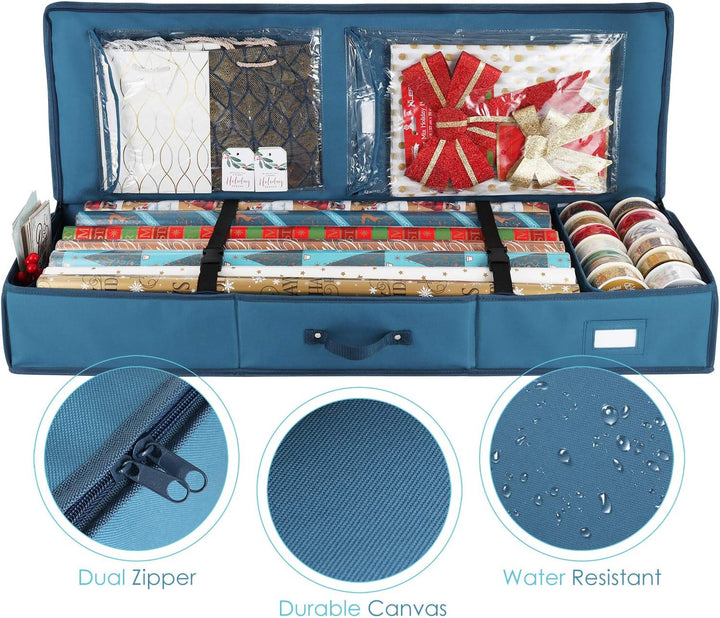 Hearth & Harbor Luxus Weihnachten Organizer Geschenkpapier Rollen Bettbehälter Aufbewahrungsbox für