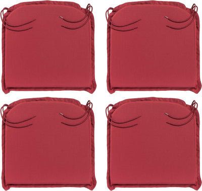 Traumnacht Komfort 4er Set Stuhlkissen/Sitzkissen Outdoor rot, Bezug abnehmbar, mit Eckbändern, 44 x