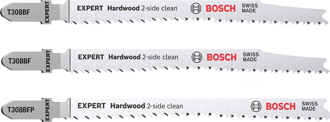 Bosch 3x EXPERT Hardwood 2-side clean Stichsägeblatt-Set (für Kunststoffbeschichtete Platten, Küchen